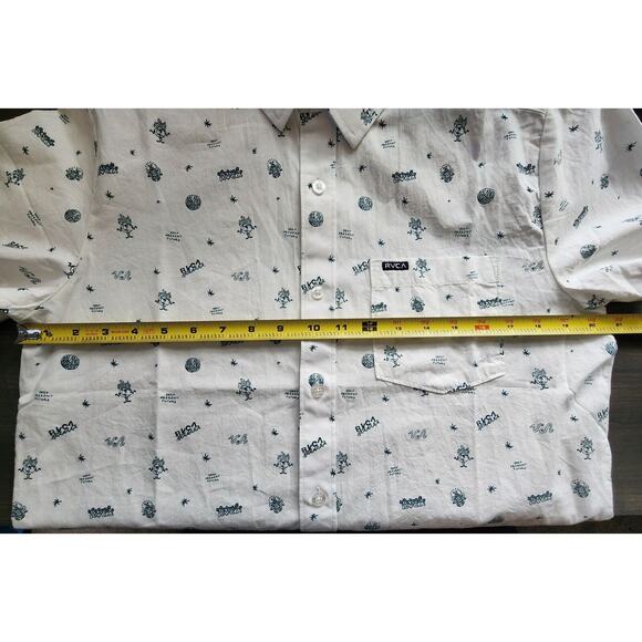 RVCA Kimura Balance Of Opposites Designer Button‎ Up Shirt Men’s SMALL New Retro - Picture 3 of 9